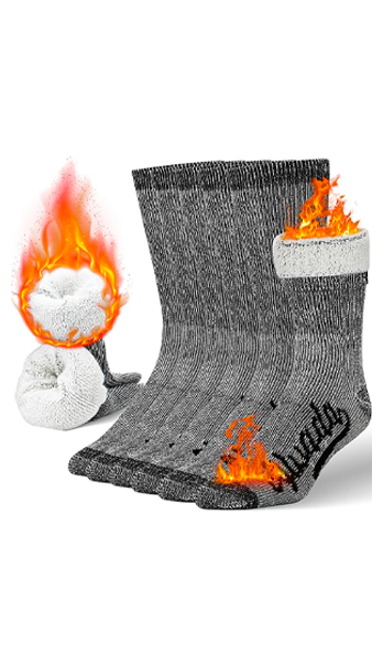 Calcetines de senderismo de lana merino térmicos y cálidos, para botas de invierno