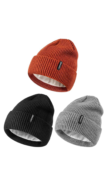 Gorros de invierno forrados de vellón cálidos Unisex